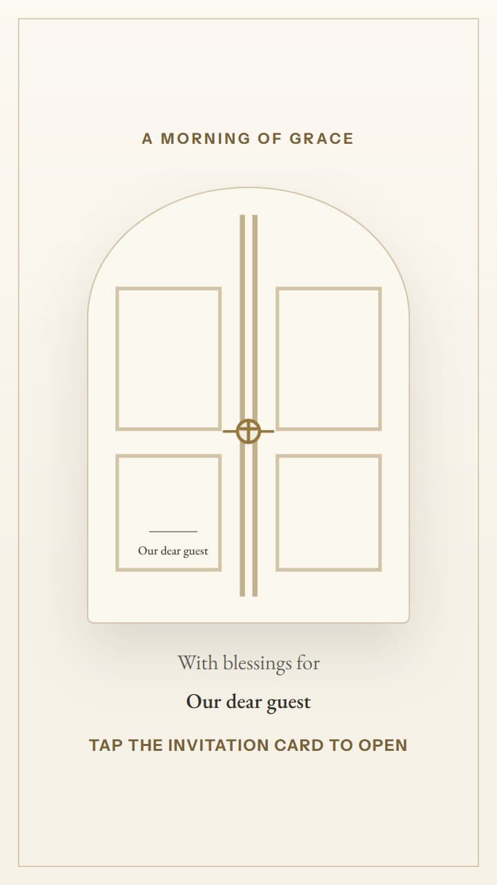 Chapel Morning, a christening invitation design in Invitica's morning liturgy style