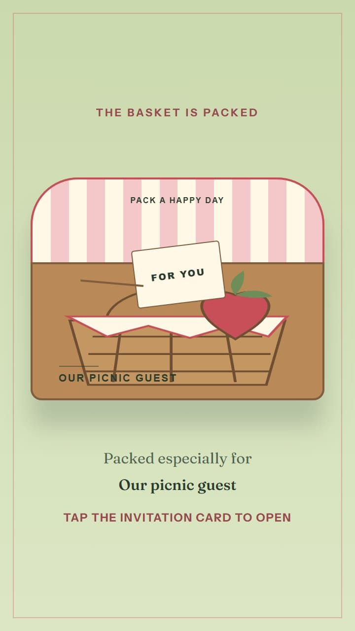 Picnic Parade, a birthday invitation design in Invitica's outdoor cut paper style