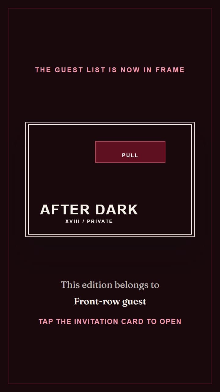 Velvet Flash, a debut invitation design in Invitica's fashion editorial style